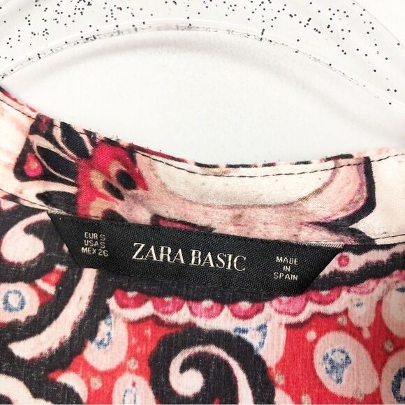 ZARA | Paisley Wide Sleeve Multicolor Tunic Length Top Women’s Size Small - Picture 9 of 11